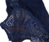 Dark Blue Floral Stripe Stretch Lace Knit Fabric Remnant 2.5 yards Narrow Width